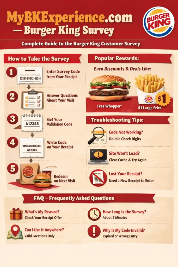 MyBKExperience survey steps infographics